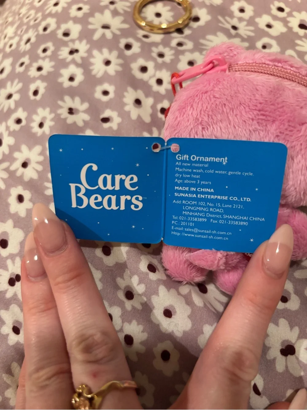 FROM JAPAN Vintage Care Bears Best Friend Bear plush keychain coin purse 2009